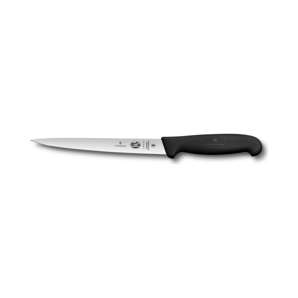 Filleting knife, Fibrox, 18cm, Straight, Super flexible, Black